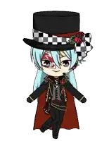 a cartoon character wearing a top hat and a cape .
