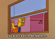 Se Acerca El 14 De Febrero San Valentin GIF - Bart Simpson The Simpsons Blinds GIFs