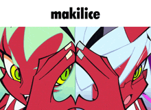 a cartoon character with makilice written on the top