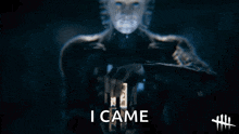 a video game character says i came while holding a blue light