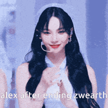 a picture of a woman with the words alex after ending zwarth