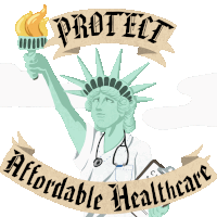 Protect Affordable Healthcare Statue Of Liberty Sticker - Protect Affordable Healthcare Statue Of Liberty Affordable Healthcare Stickers