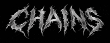 a black and white logo for a band called chains .