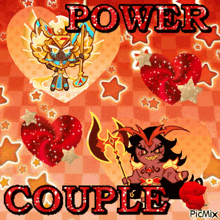 a picture of a couple with the words power couple in the middle