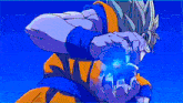 a cartoon of a man with a blue light coming out of his hands