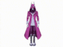 a person in a pink coat is laying on their back on a white background .