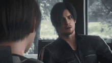 leon kennedy staring stare blinking wtf