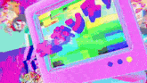 a colorful painting of a video game with the word ' tokyo ' on it