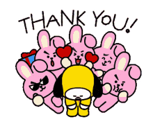 bt21 cooky chimmy thank you bow down