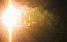 a glowing light is coming out of the dark