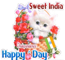 Cat Happy Independence Day GIF - Cat Happy Independence Day Sweet India GIFs
