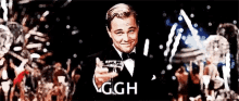 Leonardo Di Caprio Cheers GIF - Leonardo Di Caprio Cheers Fireworks GIFs