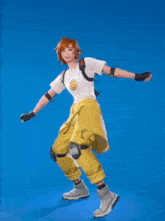 a girl in a white shirt with the number 6 on it is dancing