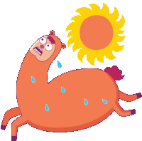 Sweaty Llama In Hot Sun Sticker - Drama Llama Funny Animals Too Hot Stickers