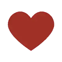 a red heart on a white background with a shadow