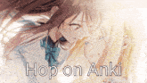 a poster for hop on anki shows two girls