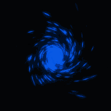 a dark background with a blue swirl of light