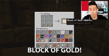 block of gold blocks crafting surprised confused