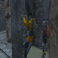 a person holding a gun in front of a hole in the ground