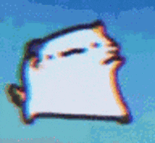 a close up of a cartoon character flying in the sky .