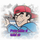 a picture of a cartoon character with the words pete solo d tobi d
