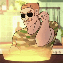 a cartoon of a man with a mustache and sunglasses