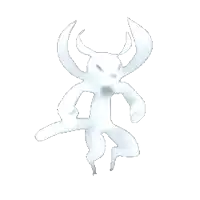 a white cartoon character with horns is standing on a white background .