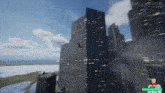 a screenshot of a video game called early wip demo shows a man flying through the air