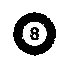 a black and white drawing of a pool ball with the number 8 in the center .
