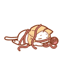 sigh tied up yarn tired cat