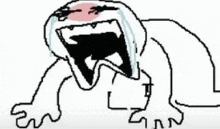 a drawing of a person with their mouth open and tears coming out of it