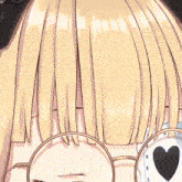 a close up of a girl 's face with glasses on