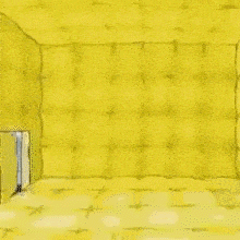 a cartoon character is standing in a doorway with a baseball bat .