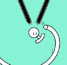 a pixel art drawing of a person falling into a circle