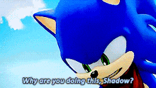 sonic the hedgehog is asking the question why are you doing this shadow