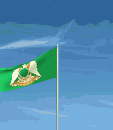 old libyan flag waving