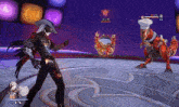 a man in a cowboy hat is fighting a robot in a video game while wearing a chef 's hat .