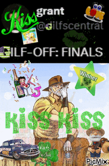a poster that says kiss grant @gilfscentral