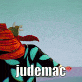 a computer generated image of a person with the name judemac on it
