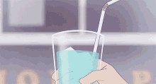 double sip straw drinks animated water