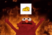Elmo Cheese GIF - Elmo Cheese Fire GIFs