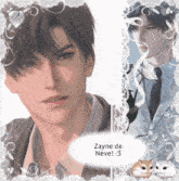 a picture of a man with the name zayne de neve written on it