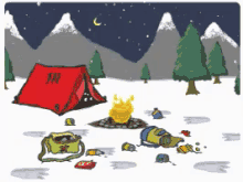 Camping GIF - Camping Snow Fire GIFs