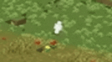 a blurred image of a person standing in a field of grass .