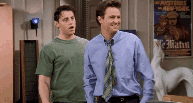 Joey Tribbiani Hugs Chandler Bing From Behind (Friends)