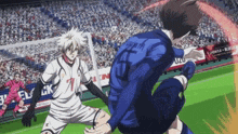 a soccer player with the number 7 on their jersey