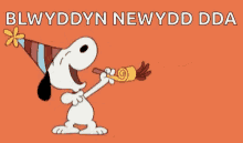Blwyddyn Newydd Dda Snoopy GIF - Blwyddyn Newydd Dda Snoopy Noise GIFs