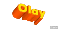 a 3d illustration of the word olay in orange and yellow
