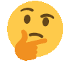 a yellow smiley face with a hand on its chin and a thumbs up .