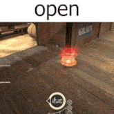 a picture of a grain store with the word open above it